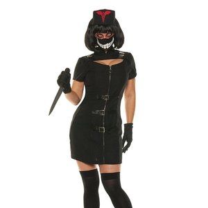 Underwraps Nurse Frightengale Costume Dress Hat Mask Evil Halloween Cosplay